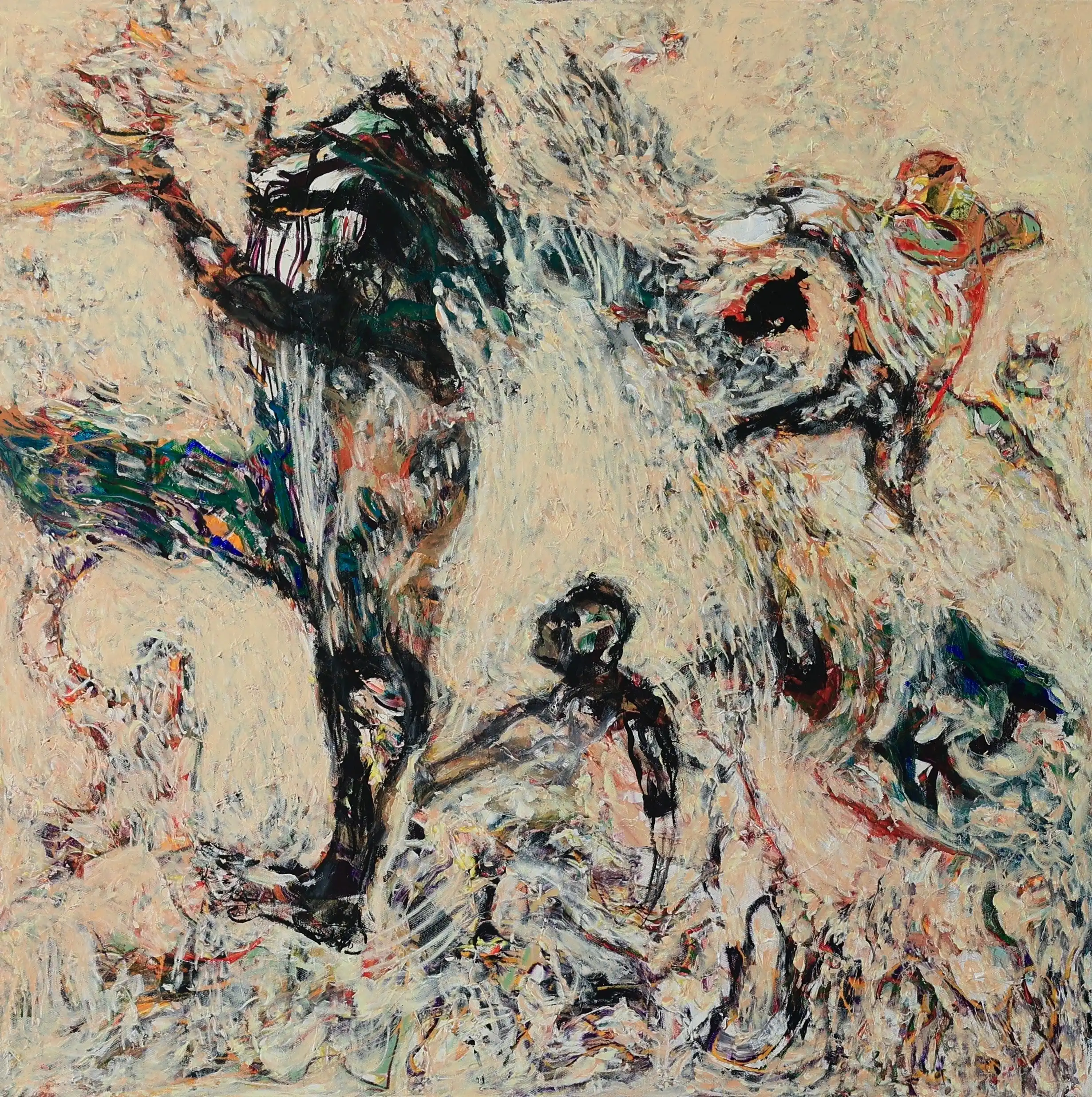 When the Sky Fell painting by Wassem Alahmad, acrylic on canvas, 2024